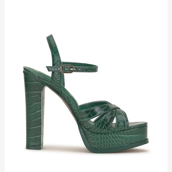 Like new only worn once. Jessica Simpson Croco green platform sandals in Sz 5.5 - Picture 1 of 4